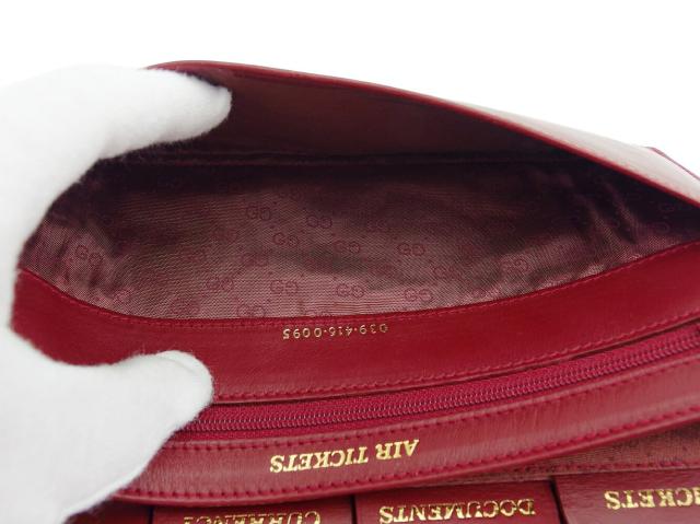【週末セール★30％OFF】グッチ GUCCI クラッチバッグダブルG オールドグッチ レッド ゴールド シルバー レディース 中古_9