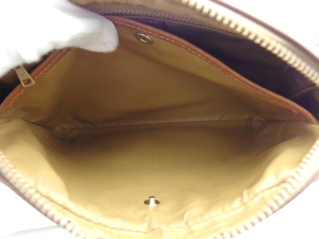 【30％OFF★土日ひと休み大売り出し】セリーヌ CELINE クラッチバッグマカダム 赤銅色 ベージュ ゴールド レディース 中古