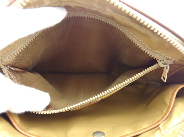 【30％OFF★土日ひと休み大売り出し】セリーヌ CELINE クラッチバッグマカダム 赤銅色 ベージュ ゴールド レディース 中古