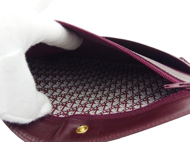 ディオール Dior 長財布ロゴプレート ボルドー ゴールド レディース 中古_6