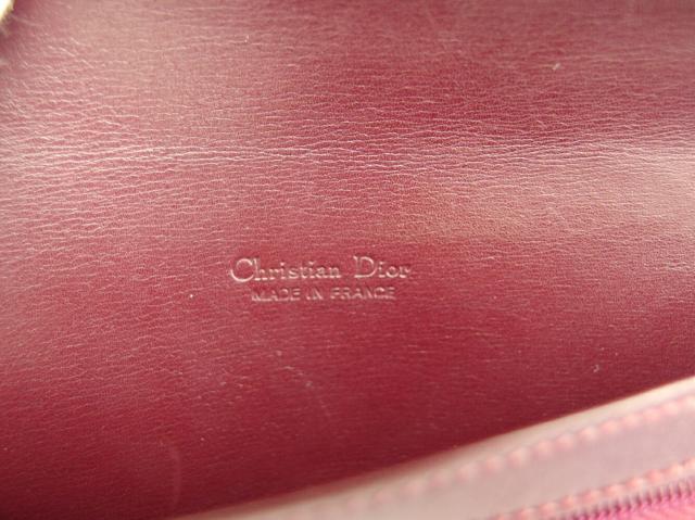ディオール Dior 長財布ロゴプレート ボルドー ゴールド レディース 中古_8