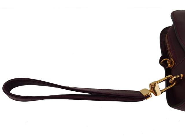 【30％OFF★土日ひと休み大売り出し】カルティエ CARTIER クラッチバッグマストライン ボルドーワイン ゴールド レディース 中古