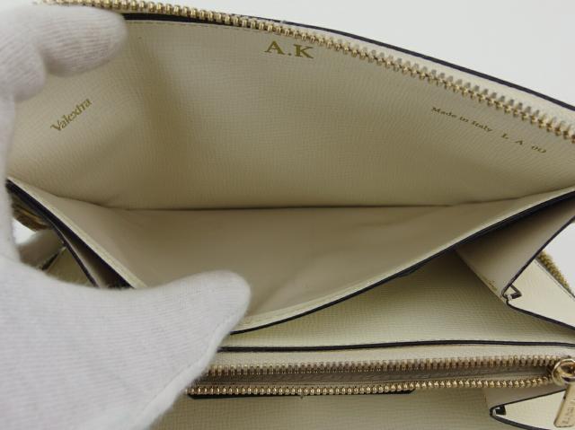 ヴァレクストラ Valextra 長財布 ラウンドジップ12カード ホワイト 白 ゴールド レディース 中古_7