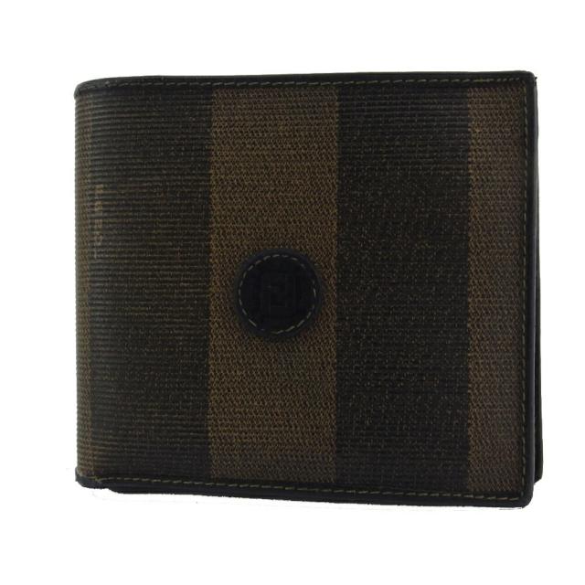 【X'masセール★30%OFF】フェンディ FENDI 二つ折り財布ペカン ブラック ベージュ レディース 中古