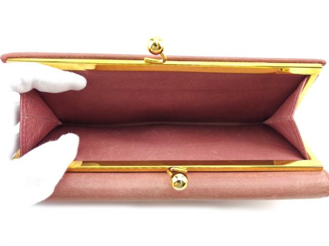ミュウミュウ MIUMIU 長財布リボン ピンク ゴールド レディース 中古_6