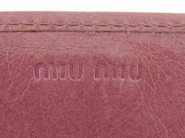 ミュウミュウ MIUMIU 長財布リボン ピンク ゴールド レディース 中古_9