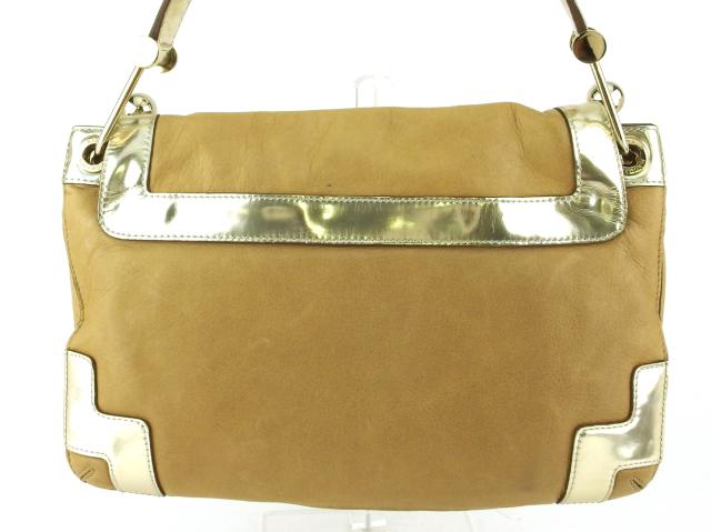 【30％OFF★週末タイムSALE】アニヤ・ハインドマーチ Anya Hindmarch ショルダーバッグリボンマーク ベージュ ゴールド レディース 中古_1