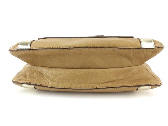 【30％OFF★週末タイムSALE】アニヤ・ハインドマーチ Anya Hindmarch ショルダーバッグリボンマーク ベージュ ゴールド レディース 中古_4