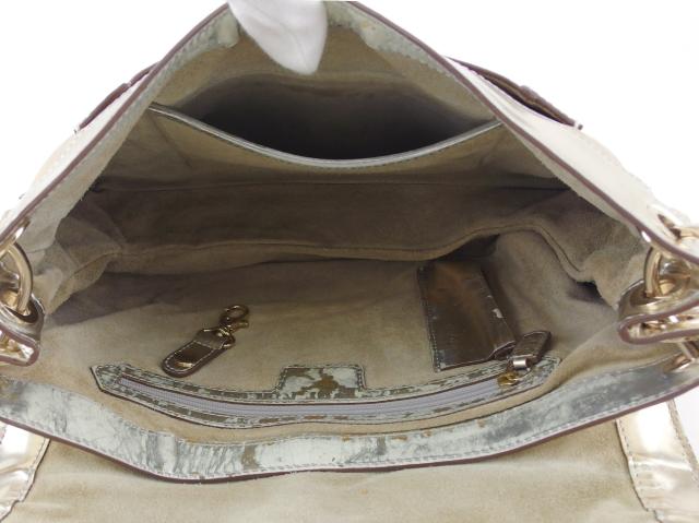 【30％OFF★週末タイムSALE】アニヤ・ハインドマーチ Anya Hindmarch ショルダーバッグリボンマーク ベージュ ゴールド レディース 中古_5