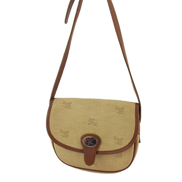 【X'masセール★30%OFF】バーバリー BURBERRY ショルダーバッグホースマーク ベージュ ブラウン レディース 中古