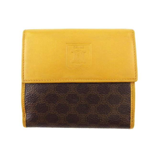 【X'masセール★30%OFF】セリーヌ CELINE 二つ折り財布マカダム ベージュ ブラウン レディース 中古
