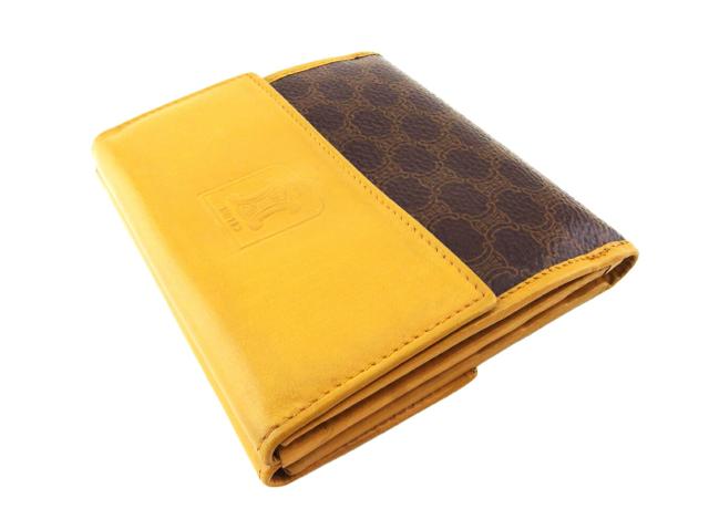 セリーヌ CELINE 二つ折り財布マカダム ベージュ ブラウン レディース 中古_2