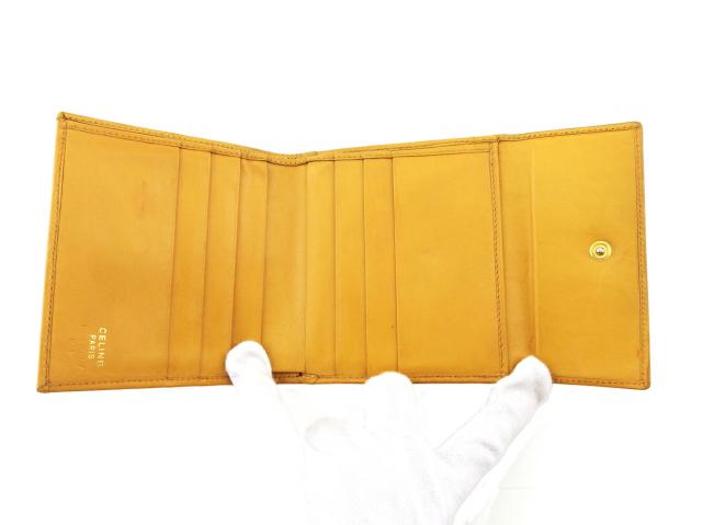 セリーヌ CELINE 二つ折り財布マカダム ベージュ ブラウン レディース 中古_4