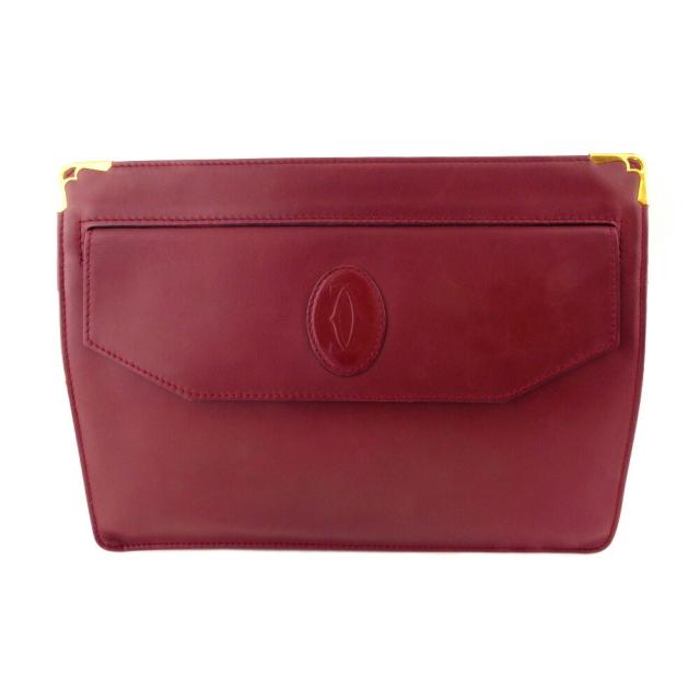 【X'masセール★30%OFF】カルティエ CARTIER クラッチバッグマストライン ボルドー ゴールド レディース 中古