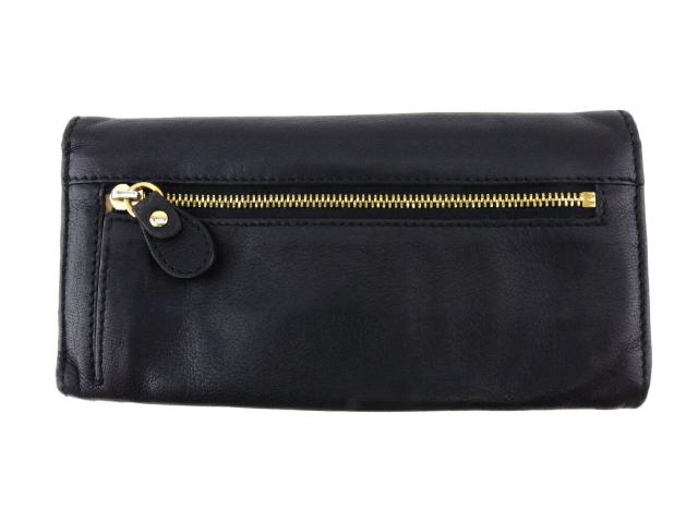 【30％OFF★週末タイムセール】クロエ Chloe 長財布エルシー ブラック ゴールド レディース 中古_1