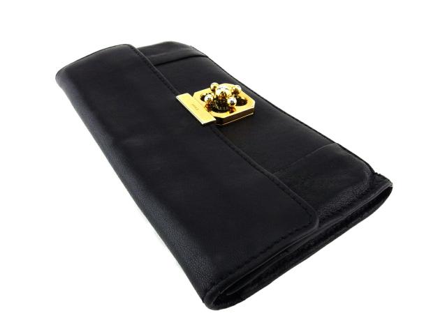 【30％OFF★週末タイムセール】クロエ Chloe 長財布エルシー ブラック ゴールド レディース 中古_2