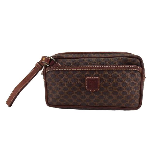 【X'masセール★30%OFF】セリーヌ CELINE クラッチバッグマカダム ブラウン ベージュ レディース 中古