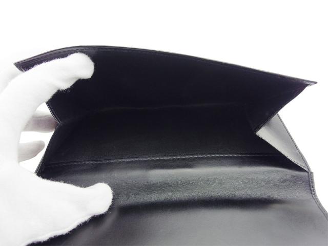【30％OFF★週末タイムSALE】サルヴァトーレフェラガモ Salvatore Ferragamo 長財布ロゴプレート ブラック ゴールド レディース 中古_5