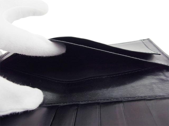 【30％OFF★週末タイムSALE】サルヴァトーレフェラガモ Salvatore Ferragamo 長財布ロゴプレート ブラック ゴールド レディース 中古_6
