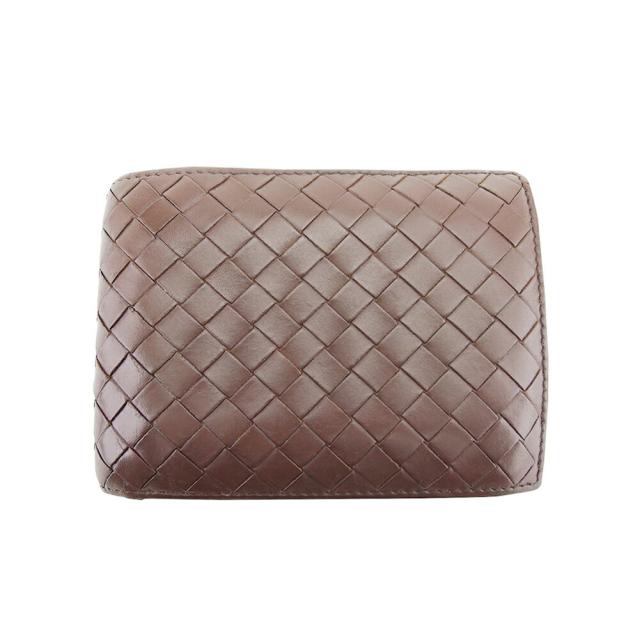 【BIGお買い物ラリー★30%OFFセール中】ボッテガヴェネタ BOTTEGAVENETA 二つ折り財布イントレチャート ブラウン レディース 中古