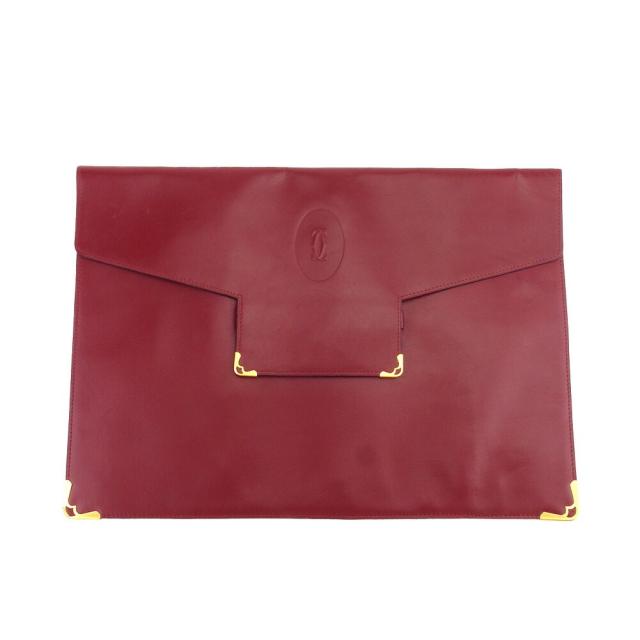 【X'masセール★30%OFF】カルティエ CARTIER クラッチバッグマストライン ボルドー ゴールド レディース 中古