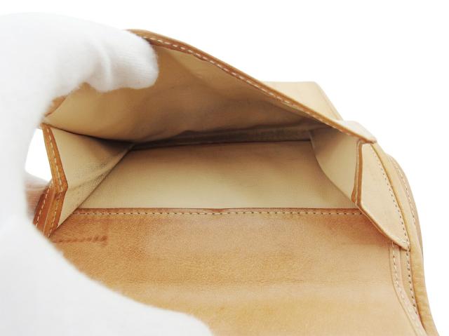 セリーヌ CELINE 三つ折り財布マカダム ブラウン ベージュ レディース 中古_6