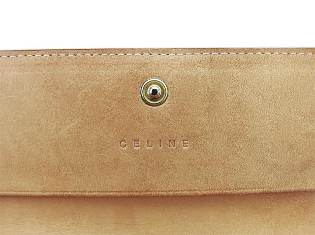 セリーヌ CELINE 三つ折り財布マカダム ブラウン ベージュ レディース 中古_8