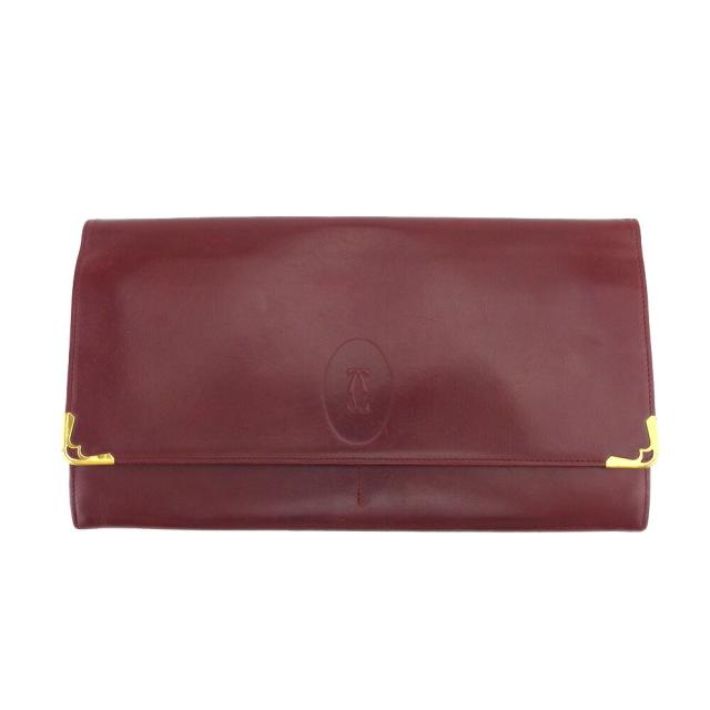 【X'masセール★30%OFF】カルティエ CARTIER クラッチバッグマストライン ボルドー ゴールド レディース 中古