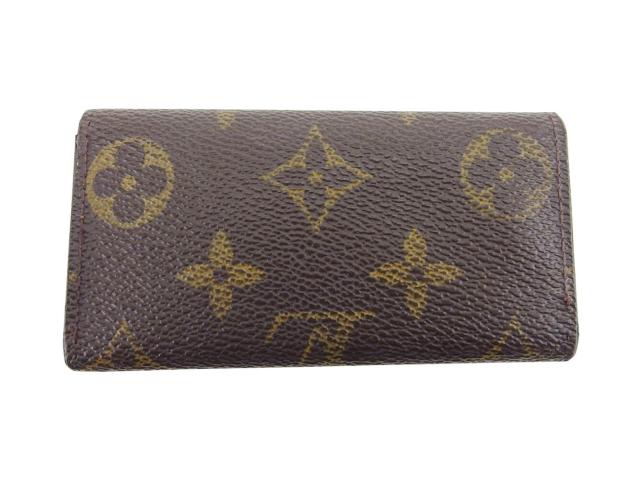 ルイ・ヴィトン LOUIS VUITTON キーケースモノグラム ミュルティクレ4 ブラウン ベージュ ゴールド レディース 中古_1