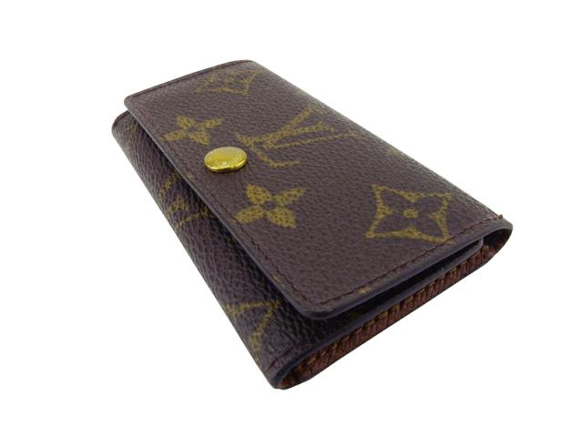 ルイ・ヴィトン LOUIS VUITTON キーケースモノグラム ミュルティクレ4 ブラウン ベージュ ゴールド レディース 中古_3