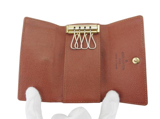 ルイ・ヴィトン LOUIS VUITTON キーケースモノグラム ミュルティクレ4 ブラウン ベージュ ゴールド レディース 中古_4