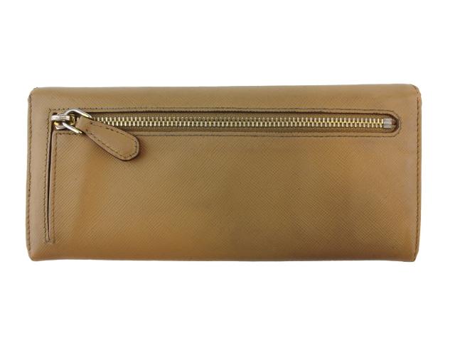 X'masセール☆30%OFF】プラダ PRADA 長財布ロゴ ベージュ ゴールド