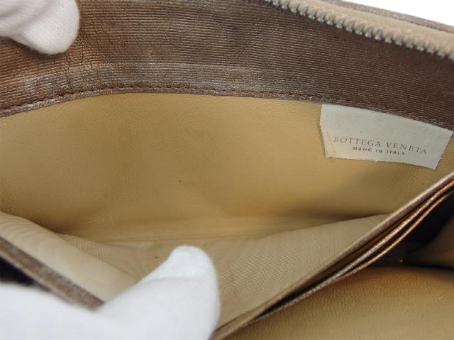 ボッテガヴェネタ BOTTEGAVENETA 長財布イントレチャート ブラウン ゴールド レディース 中古_6