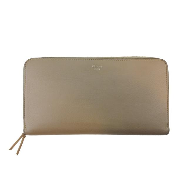 【BIGお買い物ラリー★30%OFFセール中】セリーヌ CELINE 長財布ロゴ ラージ ジップドマルチファンクション グレー 灰色 ベージュ レッド レディース 中古