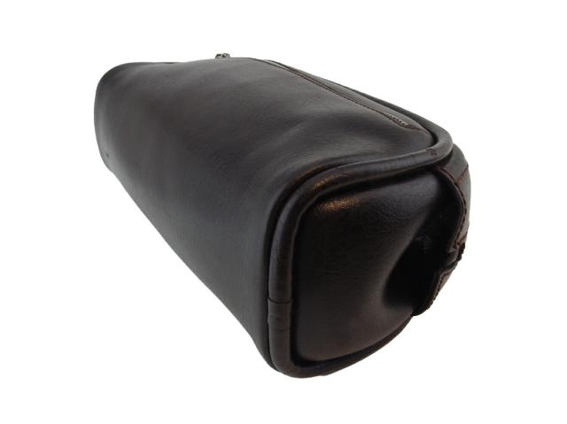 【30％OFF★土日ひと休み大売り出し】サルヴァトーレフェラガモ Salvatore Ferragamo クラッチバッグサイドロゴ 赤銅色 しろがね色 レディース 中古