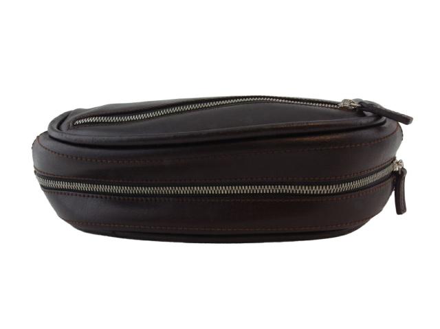 【30％OFF★土日ひと休み大売り出し】サルヴァトーレフェラガモ Salvatore Ferragamo クラッチバッグサイドロゴ 赤銅色 しろがね色 レディース 中古