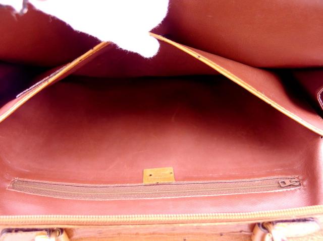 【BIGお買い物ラリー★30%OFFセール中】ニナリッチ NINA RICCI ビジネスバッグオーストリッチ調 2WAYショルダー バッグ ライトブラウン ゴールド レディース 中古 ニナリッチ NINA RICCI ビジネスバッグ オーストリッチ調 2WAY