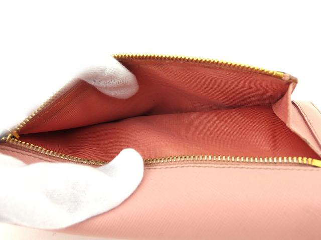 【週末タイムSALE★30%OFF】プラダ PRADA 長財布リボン フィオッコ ピンク ゴールド レディース 中古