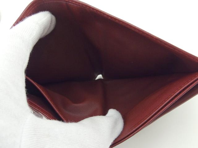 カルティエ CARTIER 二つ折り財布マストライン ボルドー ゴールド レディース 中古_5