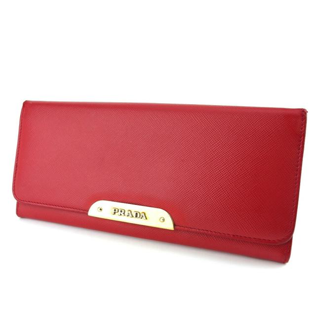 【BIGお買い物ラリー★30%OFFセール中】プラダ PRADA 長財布 レッド レディース 中古