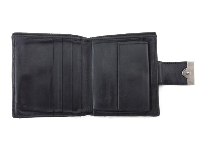 【30％OFF★週末タイムセール】グッチ GUCCI 二つ折り財布GGキャンバス ブラック シルバー レディース 中古_4
