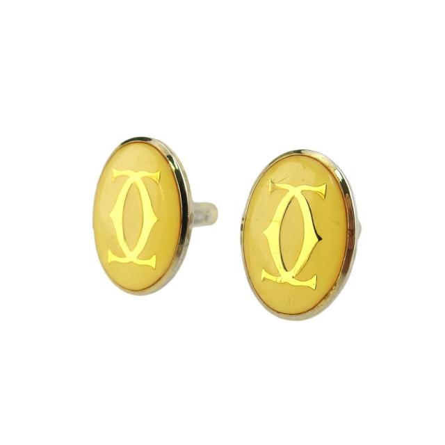 【X'masセール★30%OFF】カルティエ CARTIER カフス2Cモチーフ スウィヴル式 ゴールド シルバー ベージュ レディース 中古