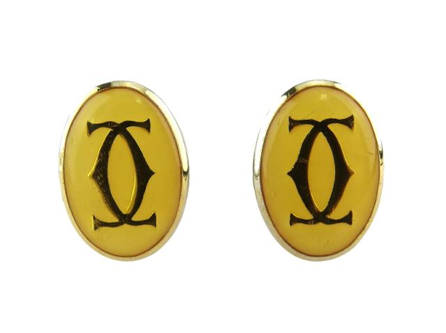 カルティエ CARTIER カフス2Cモチーフ スウィヴル式 ゴールド シルバー