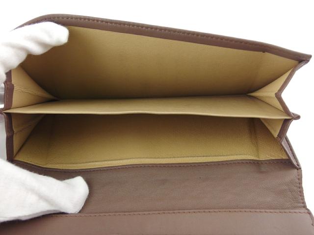 【GWタイムセール】ボッテガヴェネタ BOTTEGAVENETA 長財布イントレチャート グレー 灰色 ブラウン レディース 中古_6
