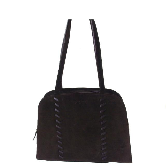 【X'masセール★30%OFF】サンローラン SAINT LAURENT ショルダーバッグレザーステッチ ブラウン レディース 中古