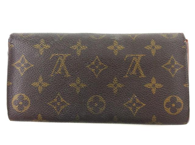 【30％OFF★週末タイムSALE】ルイ・ヴィトン LOUIS VUITTON 長財布モノグラム ポシェットポルトモネクレディ ブラウン ベージュ レディース 中古_1