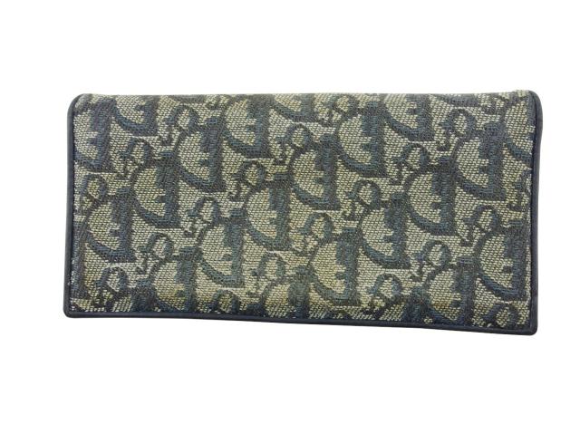 【30％OFF★週末タイムSALE】ディオール Dior 長財布トロッター ネイビー ベージュ ブラック レディース 中古_1