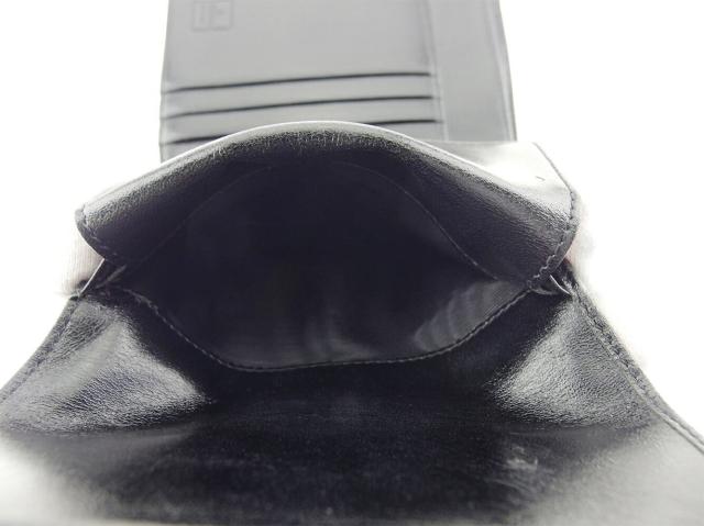 フェンディ FENDI 三つ折り財布ズッカ FFプレート グレー 灰色 ブラック レディース 中古_6