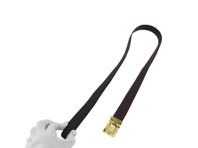 【週末タイムセール】ベルトリバーシブル トップ式バックル ブラック ブラウン ゴールド シルバー レディース 中古_2