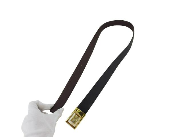 【週末タイムセール】ベルトリバーシブル トップ式バックル ブラック ブラウン ゴールド シルバー レディース 中古_3